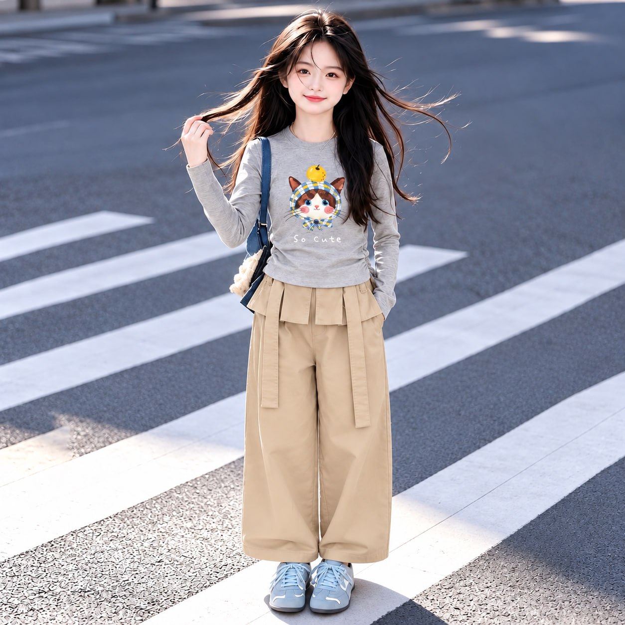 Áo cotton croptop nhún eo M411