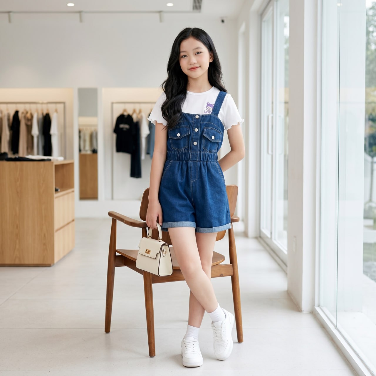 H26007-Yếm jean đùi
