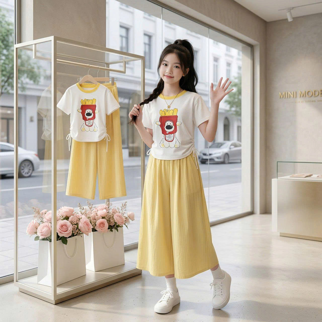 H26053-Áo croptop dây rút M332