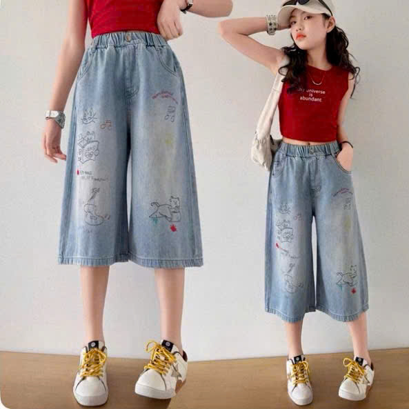 H26083-Jean suông lửng in hình