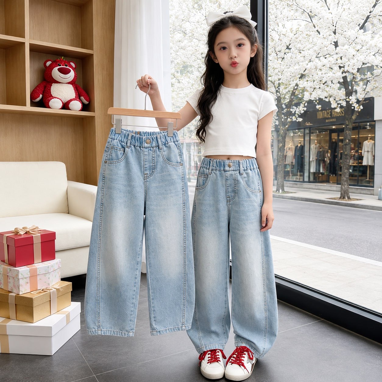KM0021- Quần jeans ống cong trơn