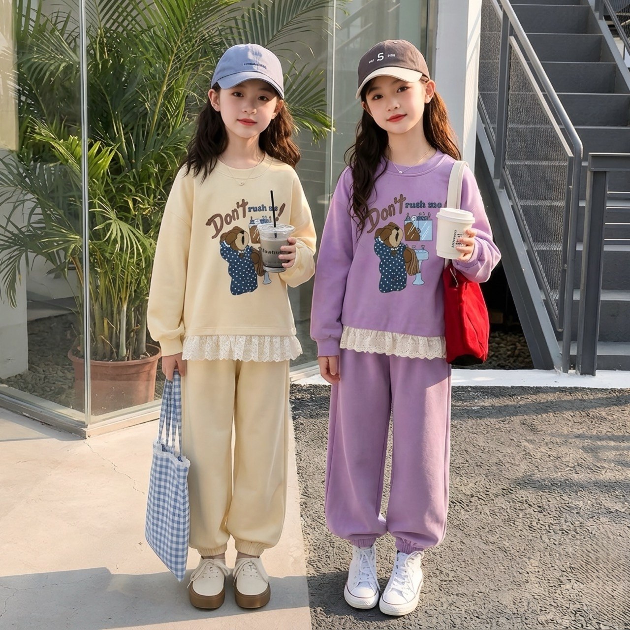 Set áo gấu phối ren