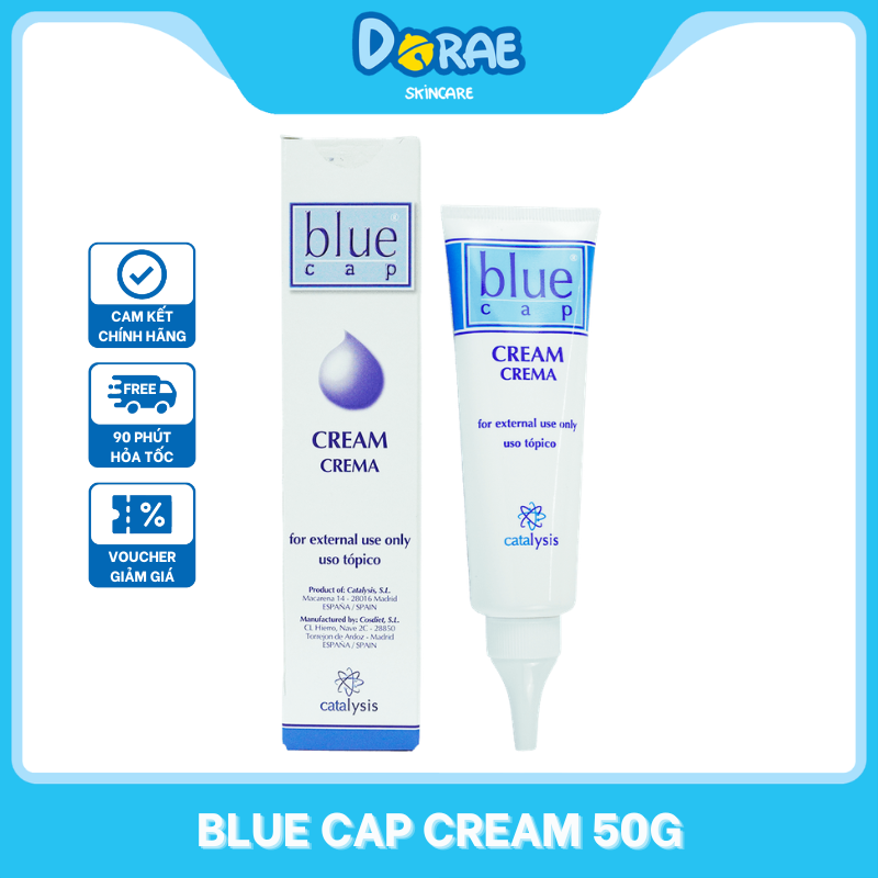 Blue Cap Cream l Kem dưỡng làm dịu, giảm ngứa, mẩn đỏ dành cho da cơ địa, khô, chàm, vảy nến 50G