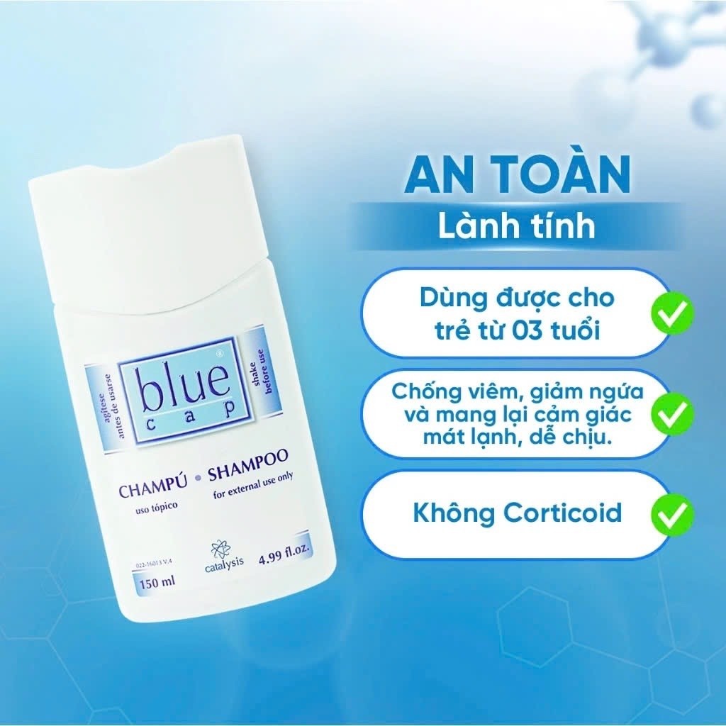 Blue Cap Shampoo l Dầu gội làm sạch bụi bẩn dịu nhẹ giảm ngứa, giảm nhờn cho trẻ em và người lớn