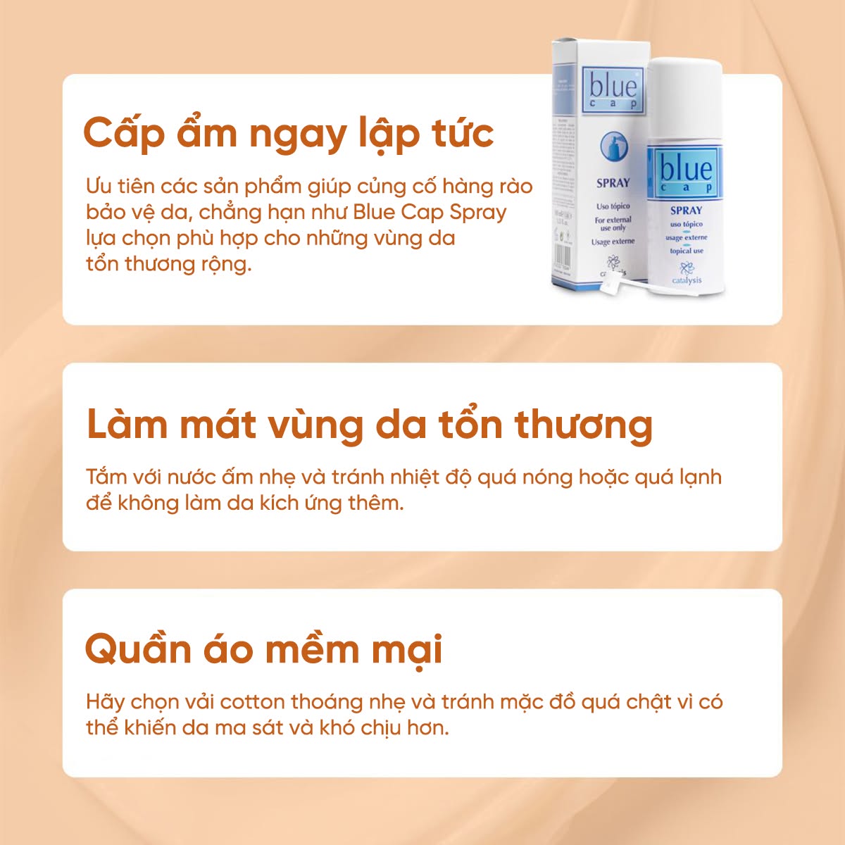 Blue Cap Spray 50ml l Xịt dưỡng ẩm làm dịu da khô, ngứa, bong tróc dành cho trẻ em và người lớn