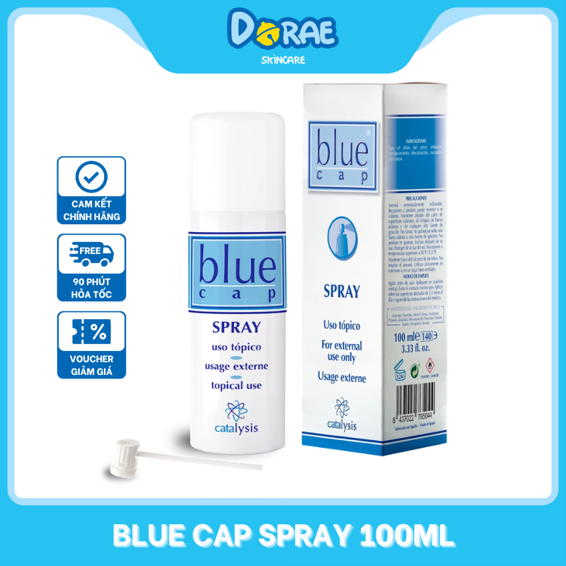 Blue Cap Spray 50ml l Xịt dưỡng ẩm làm dịu da khô, ngứa, bong tróc dành cho trẻ em và người lớn
