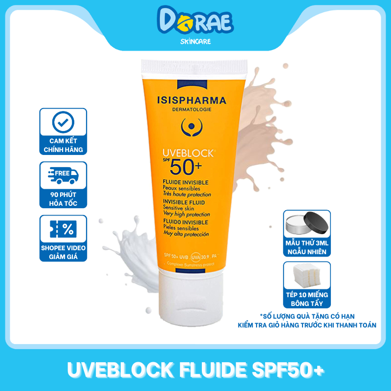 Kem chống nắng dành cho da nhạy cảm Uveblock Fluide Spf50+