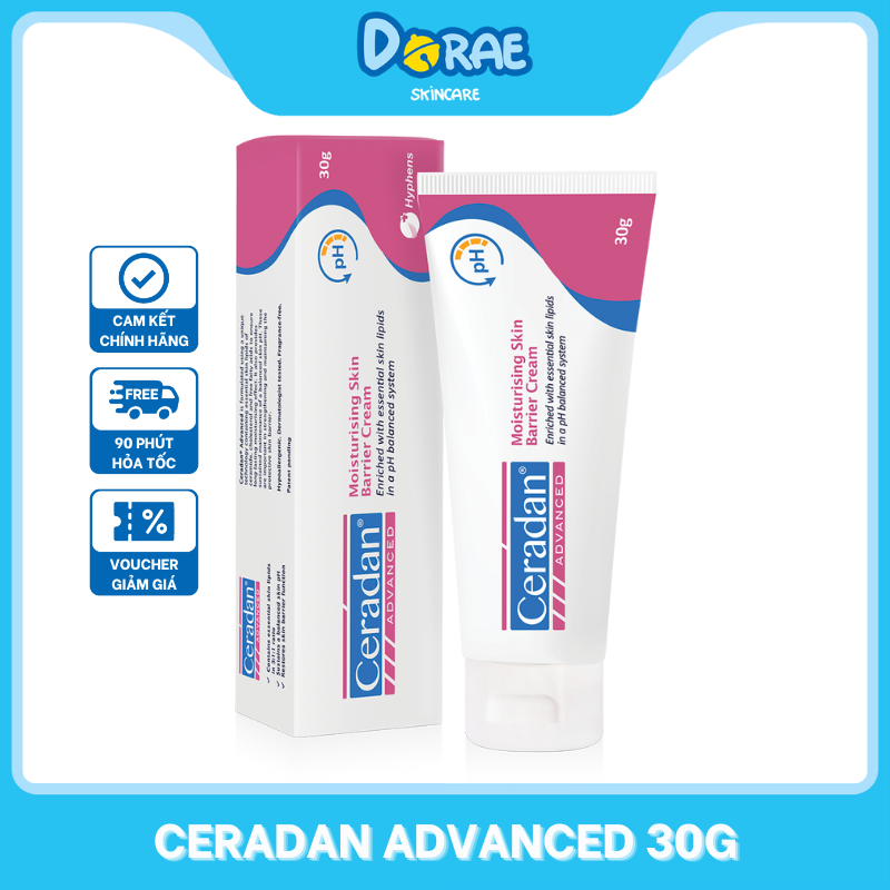 Kem dưỡng ẩm, phục hồi da Ceradan Advanced Moisturising Skin Barrier Cream - 30Gr/80Gr