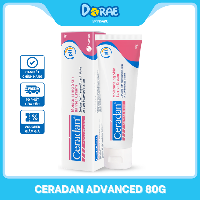 Kem dưỡng ẩm, phục hồi da Ceradan Advanced Moisturising Skin Barrier Cream - 30Gr/80Gr