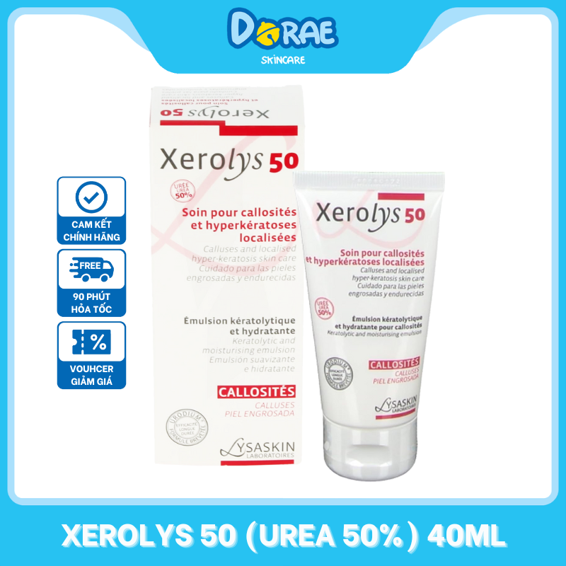LYSASKIN l Kem dưỡng da giúp dưỡng ẩm, tiêu sừng mạnh Xerolys 50 40ml