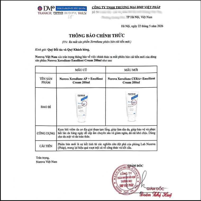 NOREVA I Kem dưỡng ẩm Noreva Xerodiane AP+ và Cera+Emollient Cream làm dịu và giảm ngứa chuyên sâu