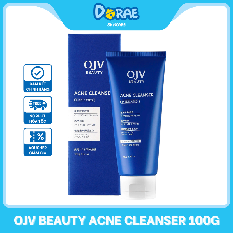 OJV BEAUTY l Sữa rửa mặt dành cho da dầu mụn OJV BEAUTY ACNE CLEANSER 100g