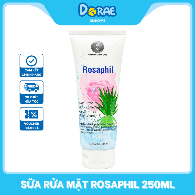 ROSAPHIL l Sữa rửa mặt dưỡng da và làm sạch dịu nhẹ Rosaphil