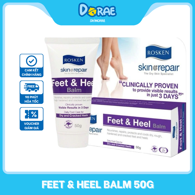 ROSKEN l Gel dưỡng ẩm giảm nứt gót chân & ngăn ngừa chai sạn Rosken Feet & Heel Balm