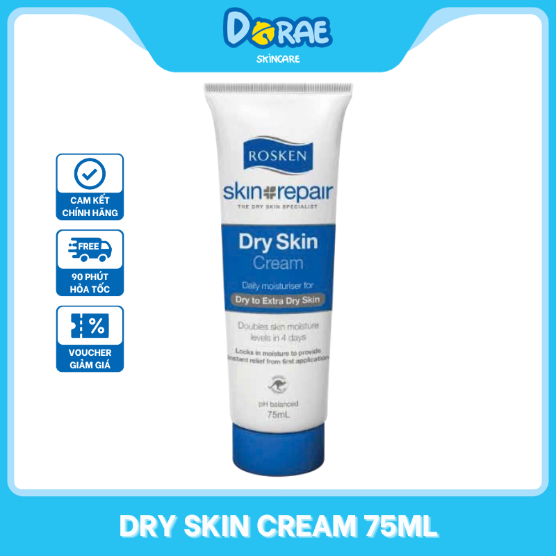 ROSKEN l Kem dưỡng phục hồi làm dịu da khô chàm ngứa dành cho trẻ em và người lớn Rosken Dry Skin Cream
