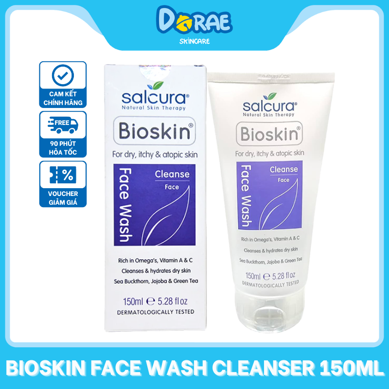 SALCURA l Sữa rửa mặt cho da khô, da mụn, da nhạy cảm Bioskin Face Wash Cleanser