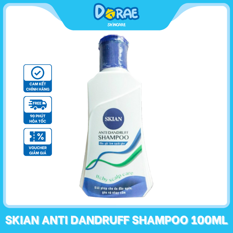 SKIAN l Dầu gội sạch gàu, giảm ngứa da đầu và ngăn ngừa rụng tóc Skian Anti Dandruff Shampoo 100ml