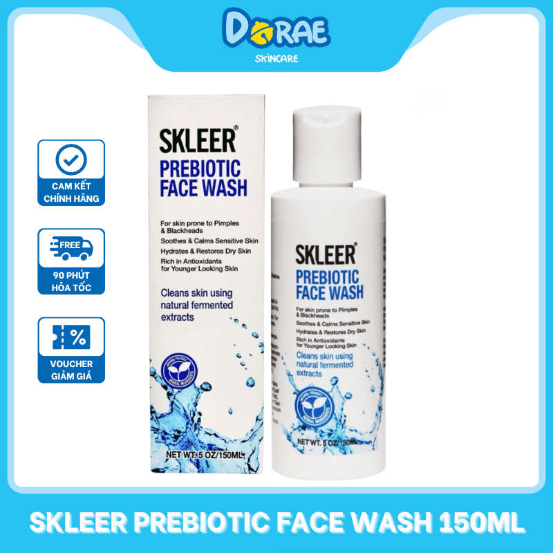 SKLEER l Sữa rửa mặt dưỡng ẩm dịu nhẹ dành cho trẻ em và cả gia đình Prebiotic Face Wash