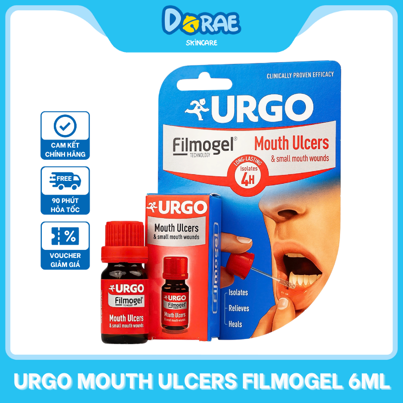 URGO I Gel bôi miệng Urgo Mouth Ulcers hỗ trợ trị nhiệt miệng, hỗ trợ giảm đau, hiệu quả nhanh