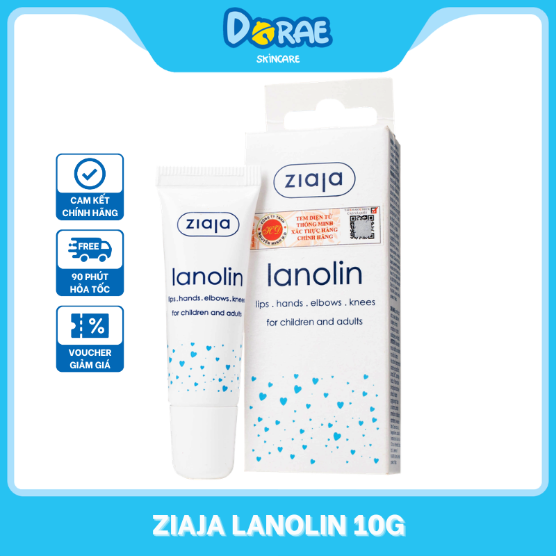 ZIAJA l Sáp dưỡng ẩm làm mềm, làm dịu da cho trẻ nhỏ và người lớn Ziaja Lanolin 10g