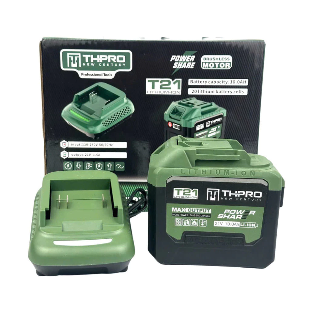 Bộ Pin Sạc 20Cell THPRO Chân Pin Phổ Thông, Sạc Tự Ngắt Khi Đầy Tương Thích Với Nhiều Loại Máy Khoan, Bắt Vít, Mài
