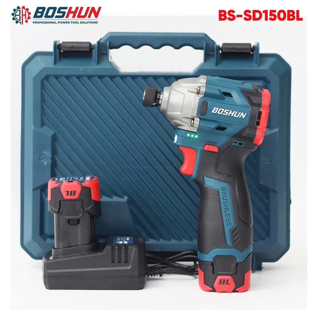 Máy Chuyên Vít Boshun 150Nm, BS-SD150BL,3 Tốc Độ,Động Cơ Từ, Dùng Pin 16.8V, Đầu 1/4