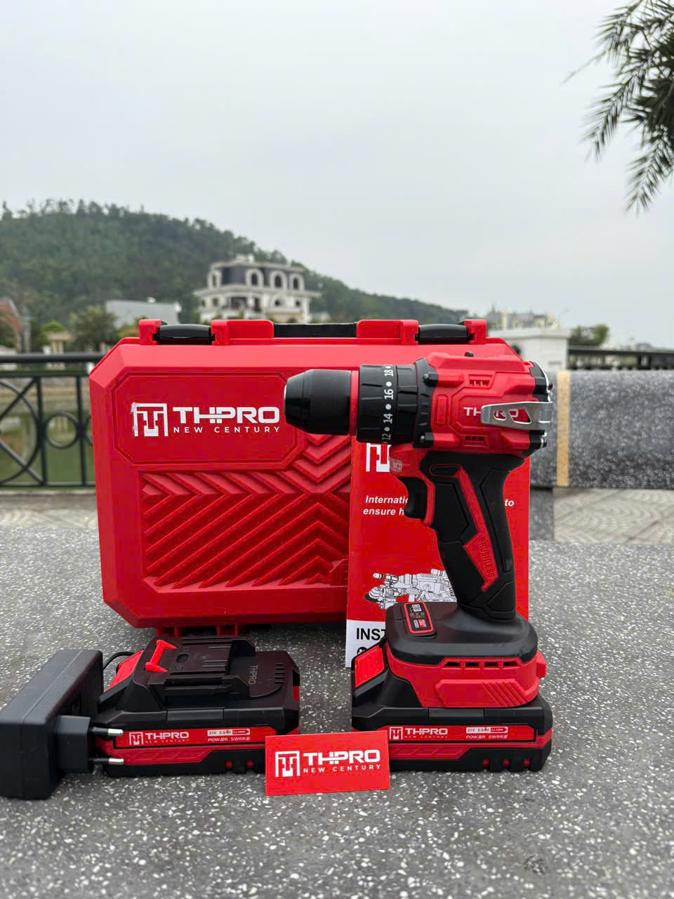 Máy Khoan Pin THPRO 7721 3 Chức Năng có khóa trục Động Cơ Không Chổi Than Đầu Kẹp Autolock 10ly Chân Pin Phổ Thông - máy 2 pin 5c+ sạchộp