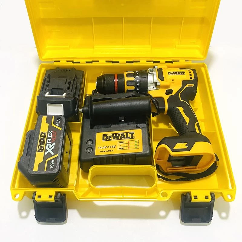 Máy khoan pin 199V, 2 PIN, KHÔNG CHỔI THAN, 100% DÂY ĐỒNG, 3 CHỨC NĂNG - Máy 2 pin+phụ kiện