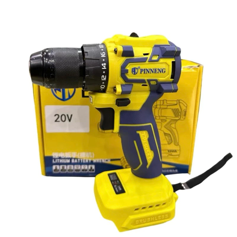 Máy khoan pin nội địa Pinneng, chân pin phổ thông M21, 2 pin 2A, lực siết 55Nm - thân máy