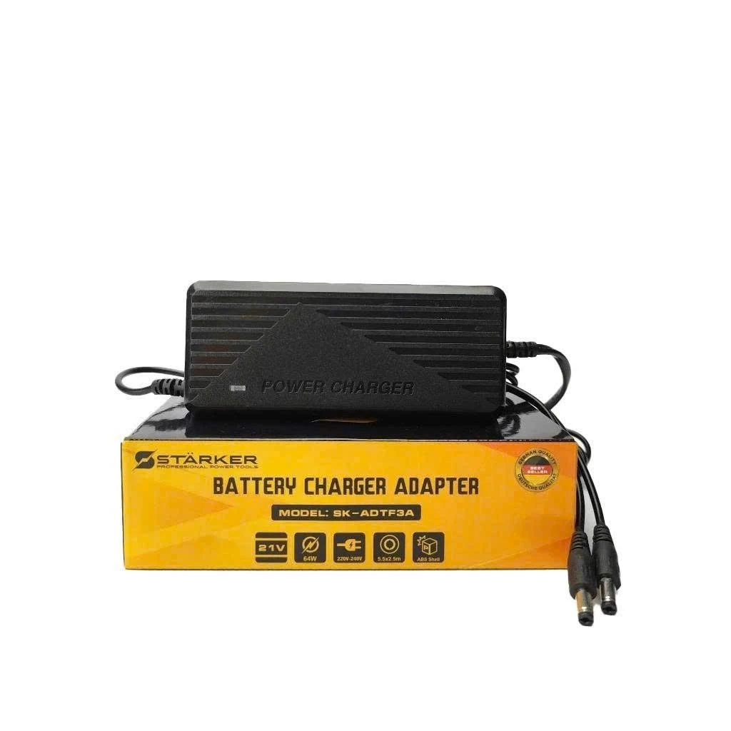 Sạc nhanh Adapter 3A Starker Đức, sạc 2 Pin cùng lúc cho các loại máy móc pin , có quạt tản nhiệt