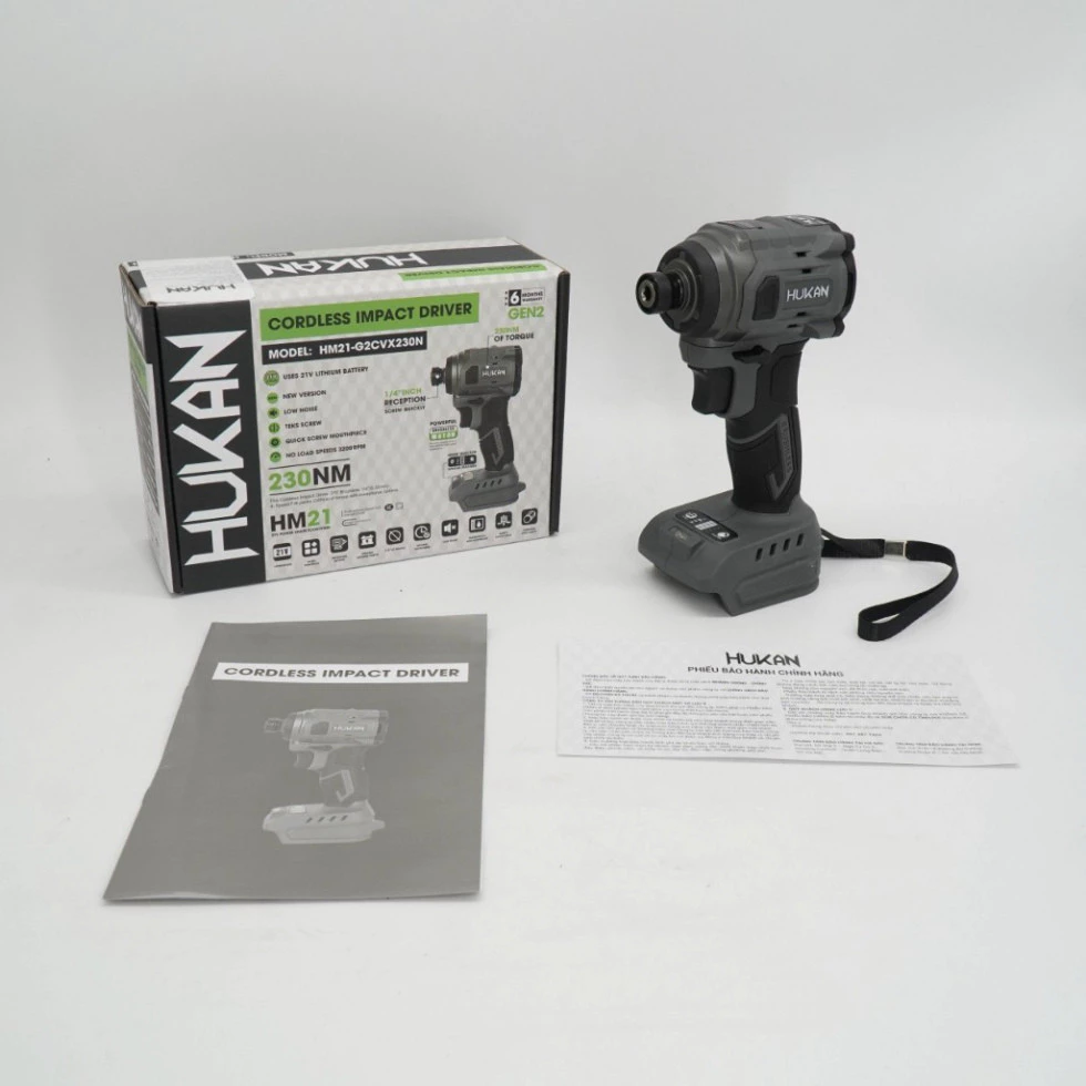 Thân Máy Chuyên Vít Pin HUKAN HM-21G2CV230N ,4 Tốc Độ . Động Cơ không than , Lực Siết 230N