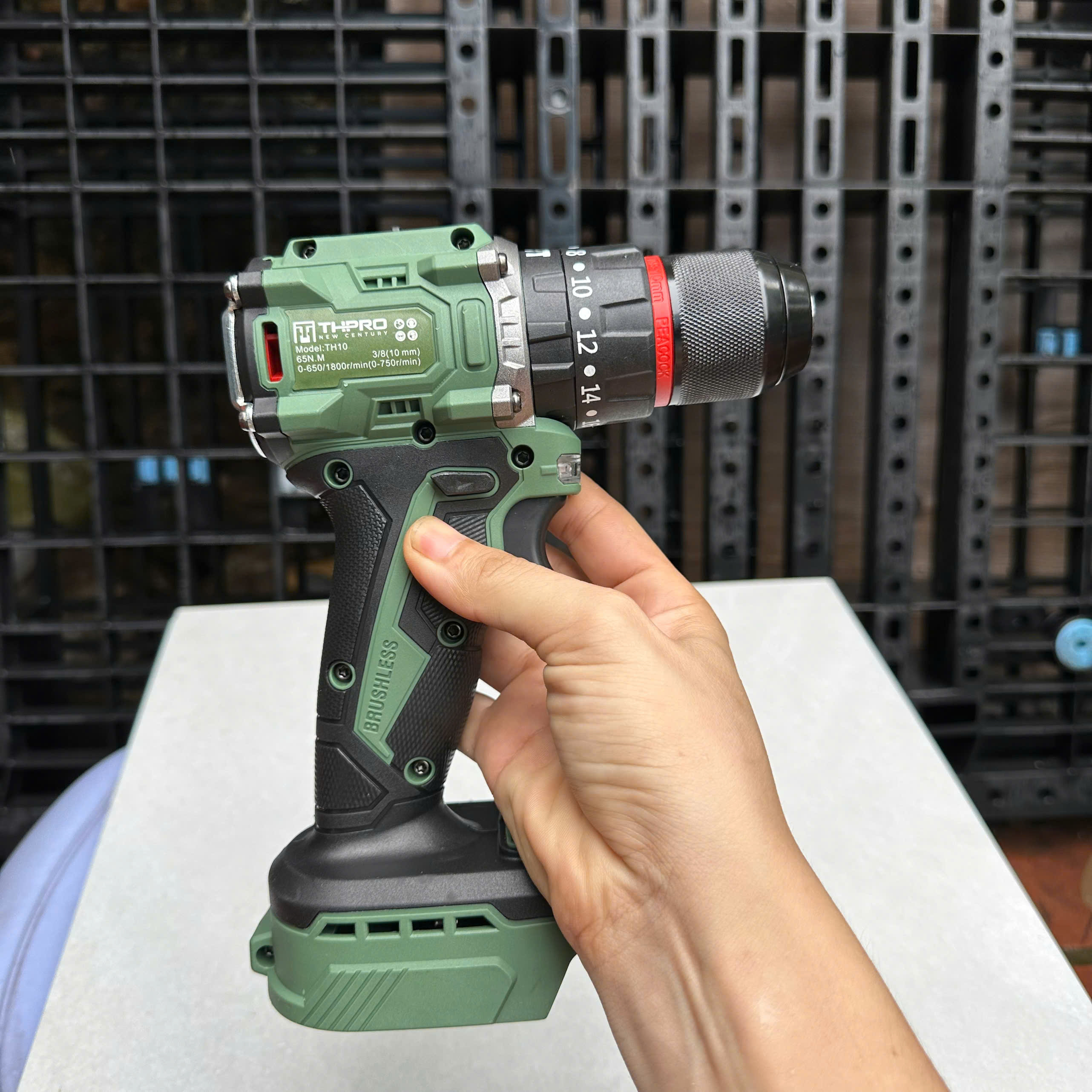 Thân Máy Khoan Pin 3 Chức Năng THPRO Xanh 10ly Động Cơ Không Chổi Than Sử Dụng Chân Pin Phổ Thông