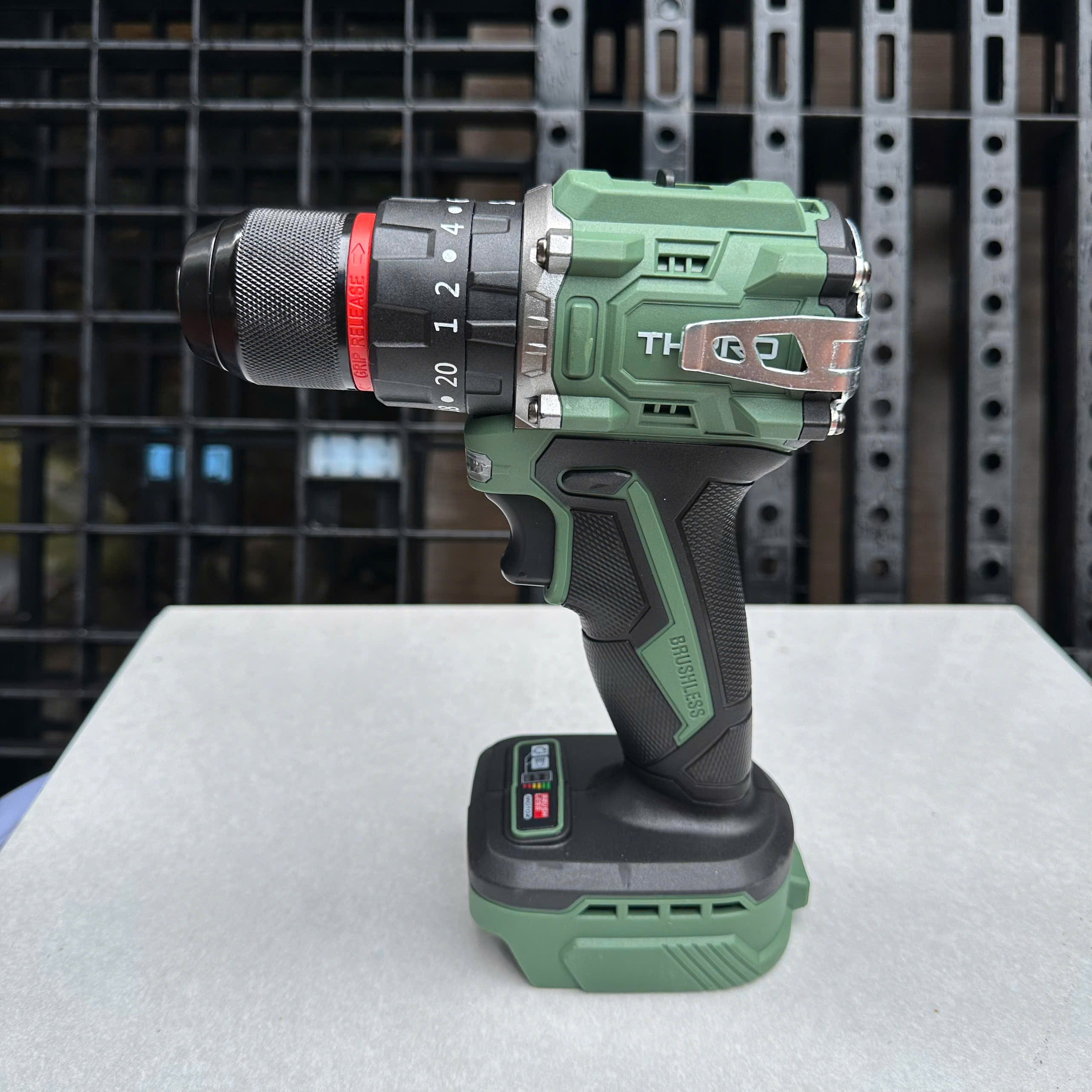 Thân Máy Khoan Pin 3 Chức Năng THPRO Xanh 10ly Động Cơ Không Chổi Than Sử Dụng Chân Pin Phổ Thông