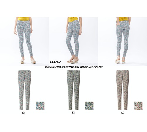 Quần Vải Nữ Legging hoa-S-Blue