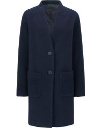 Áo Khoác Dạ Dài Sợi Lông Cừu Uniqlo-nữ-184540-69 Navy-M
