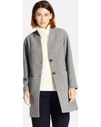 Áo Khoác Dạ Dài Sợi Lông Cừu Uniqlo-nữ-184540-04 Gray-M