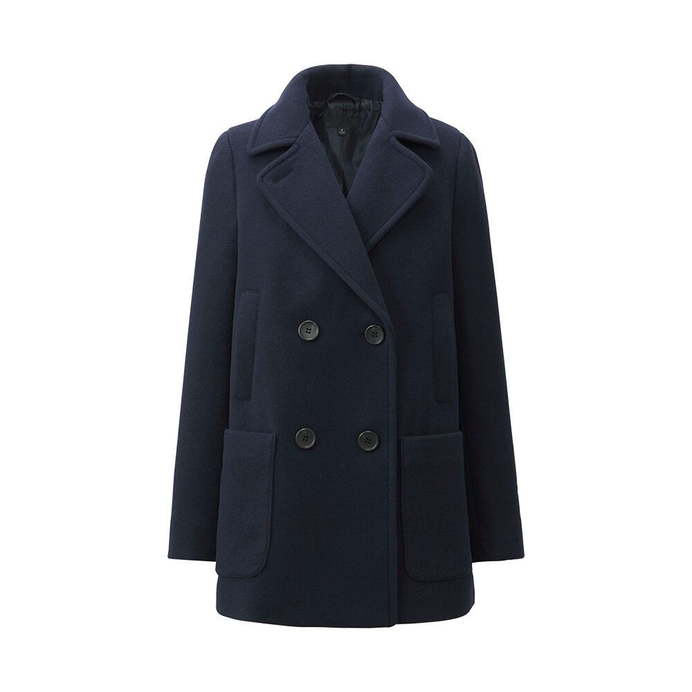 Áo Khoác Dạ Dài Sợi Lông Cừu Uniqlo-nữ-146618-69 Navy-L