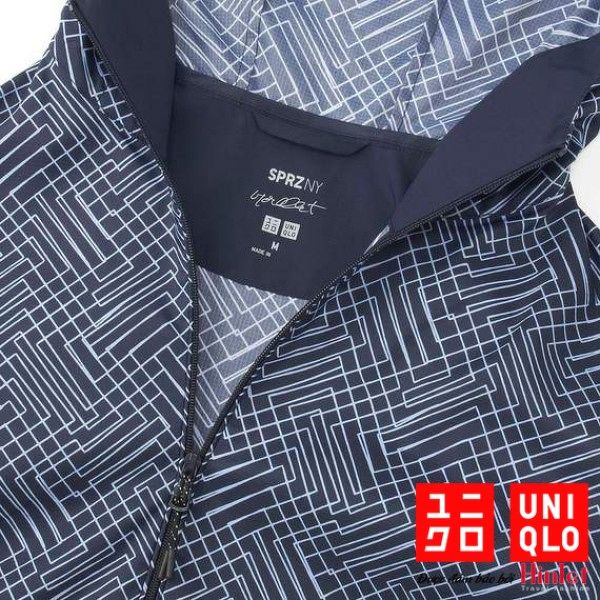 Áo gió nữ Kẻ-406529-69 Navy-S