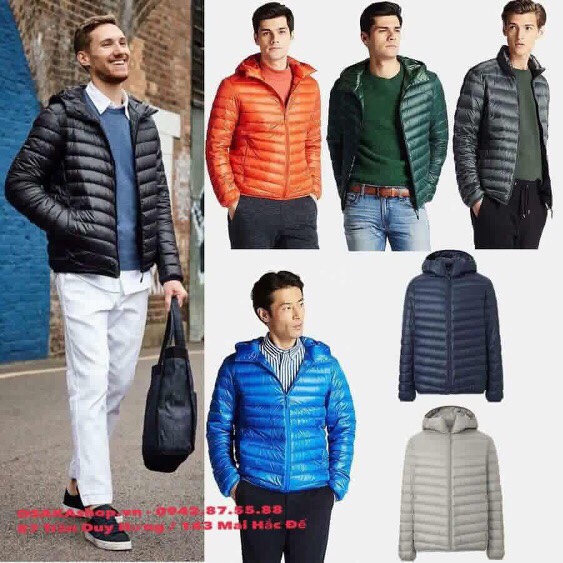 NM_Áo Khoác Lông Vũ Uniqlo Nam Chống nước siêu ấm Có Mũ