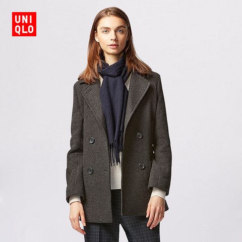 Áo Khoác Dạ Dài Sợi Lông Cừu Uniqlo-nữ-146618-69 Navy-L