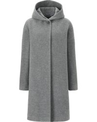 Áo Khoác Dạ Dài Sợi Lông Cừu Uniqlo-nữ-184541-05 Gray-S