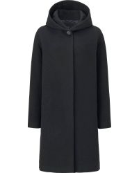 Áo Khoác Dạ Dài Sợi Lông Cừu Uniqlo-nữ-184541-09Black-S