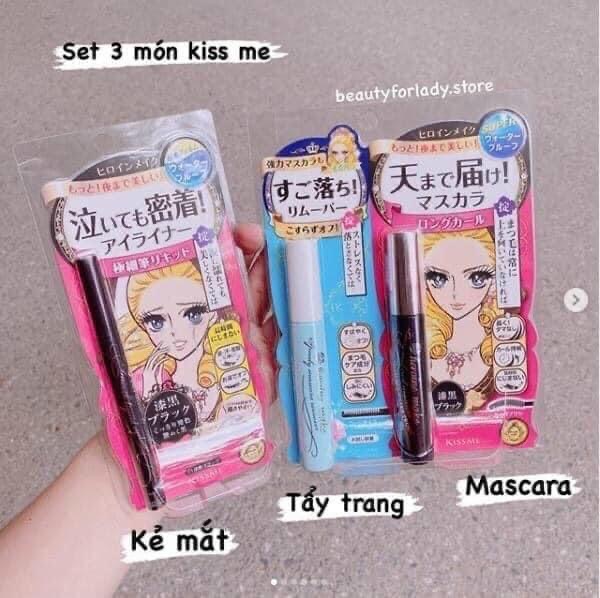 Set 3 Món Kẻ Mắt + Mascara + Tẩy Mascara Heroine Kiss Me