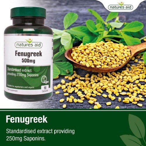 Viên uống lợi sữa Fenugreek Natures Aid 500mg - 90v