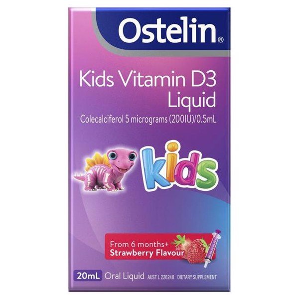 Vitamin D Ostelin Liquid Kids 20ml Dạng Nước Cho Trẻ Từ 6 Tháng - Dưới 12 Tuổi-Úc