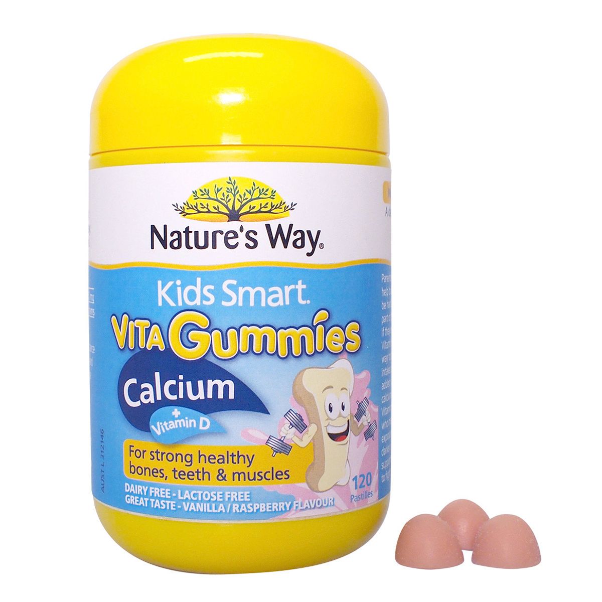 Kẹo Gummy Vitamin Nature's Way Bổ Sung Canxi & Vitamin D cho bé 60v (Úc)