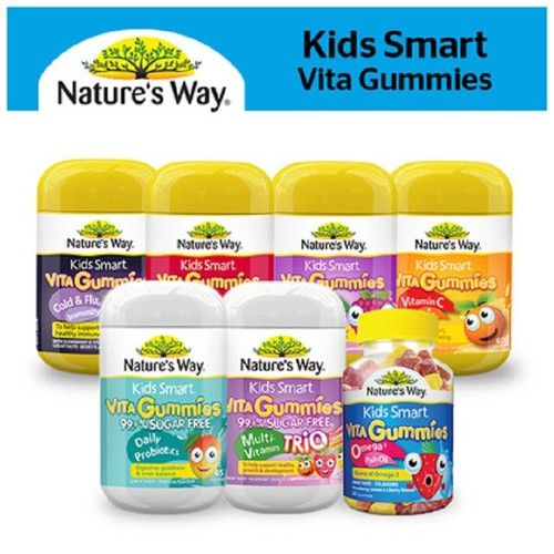 Kẹo Gummy Vitamin Nature's Way Bổ Sung Canxi & Vitamin D cho bé 60v (Úc)