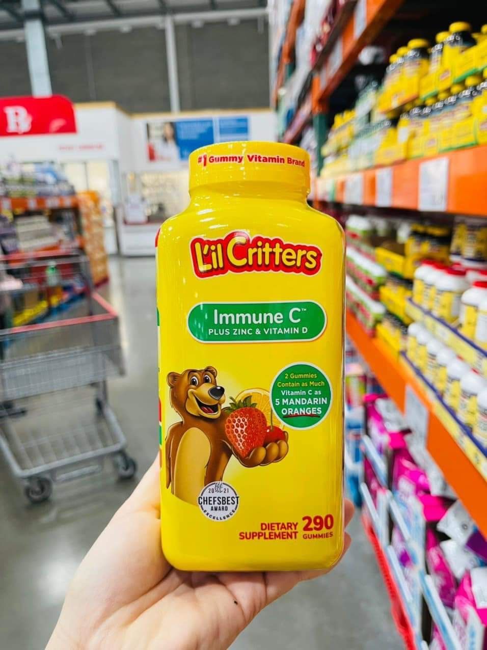 Kẹo gummy L'il Critters Immune C Gummy Plus Zinc & Vitamin D