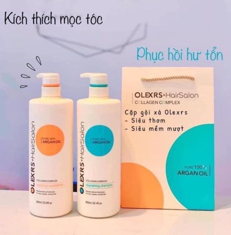 Bộ Gội Xả Olexrs Collagen Hair Salon 960ml (Anh)