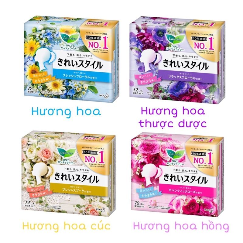 Set 72 Miếng Băng Vệ Sinh Laurier dùng Hàng Ngày, nhiều mùi hương